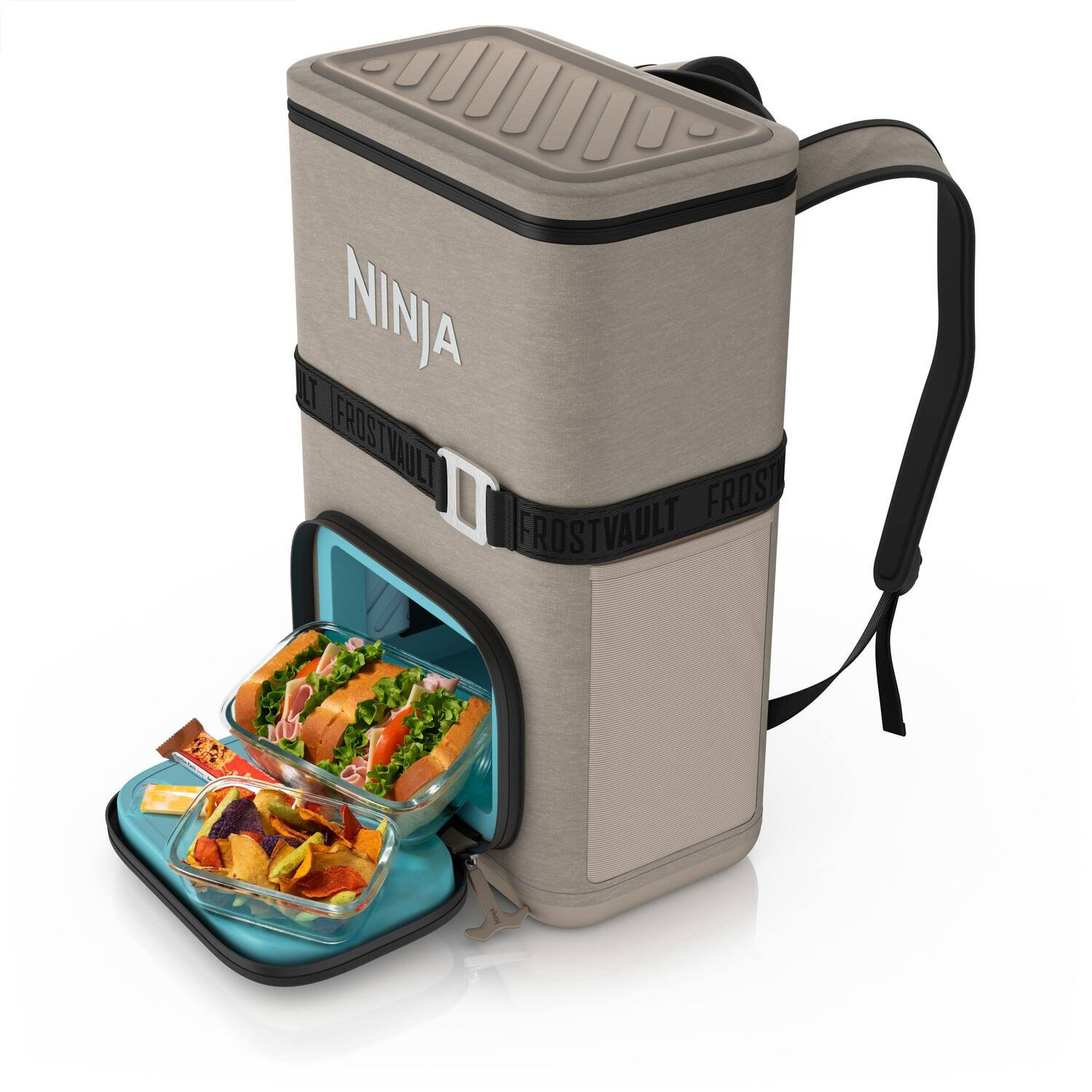 Ninja - Outdoor FrostVault Go 24-Can Soft Cooler with Cold Dry Zone - Birch Beige | Best Buy U.S.