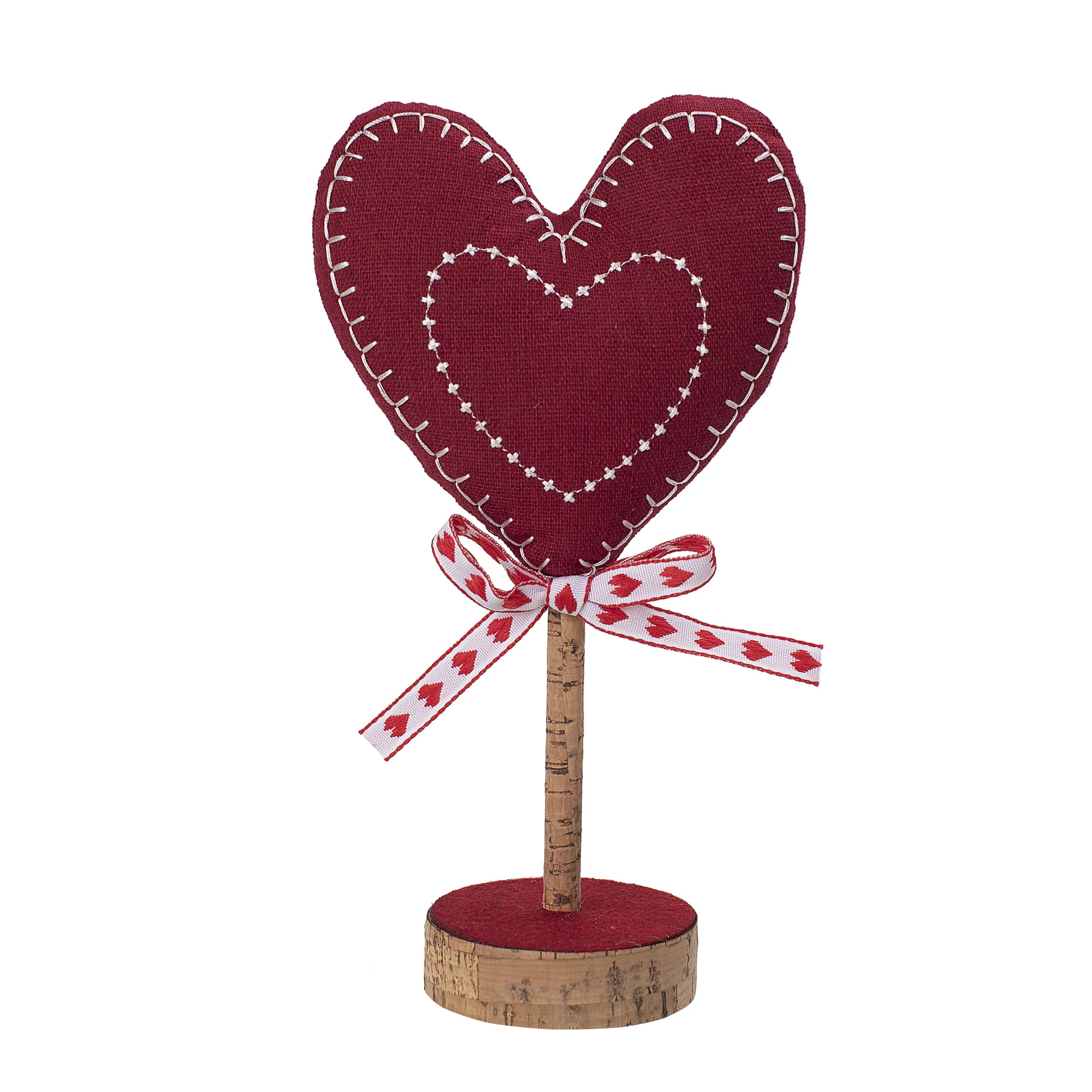 Way to Celebrate Valentine's Day Large Red Fabric Heart Tabletop Decoration | Walmart (US)