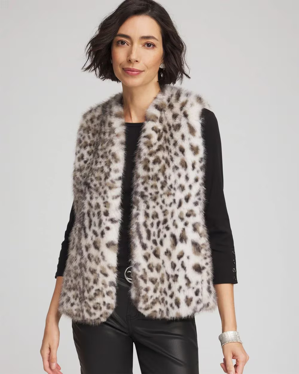 Snow Leopard Faux Fur Vest | Chico's