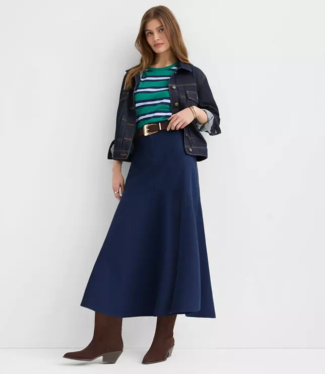 Trumpet Midi Pocket Skirt | LOFT