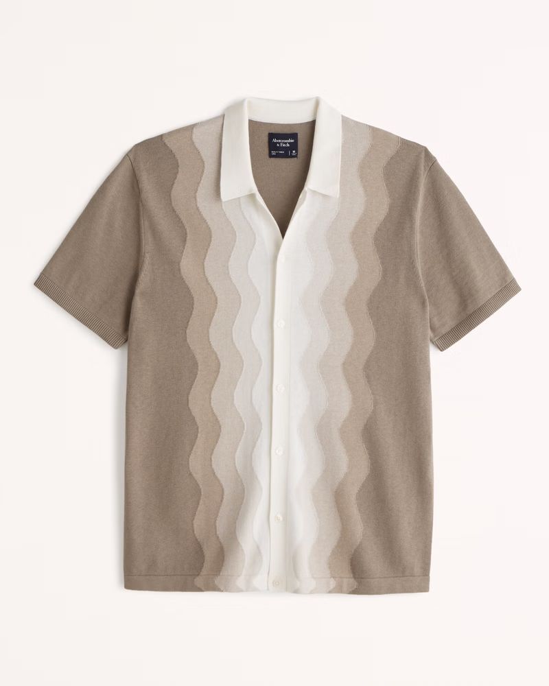 Wave Pattern Sweater Polo | Abercrombie & Fitch (US)