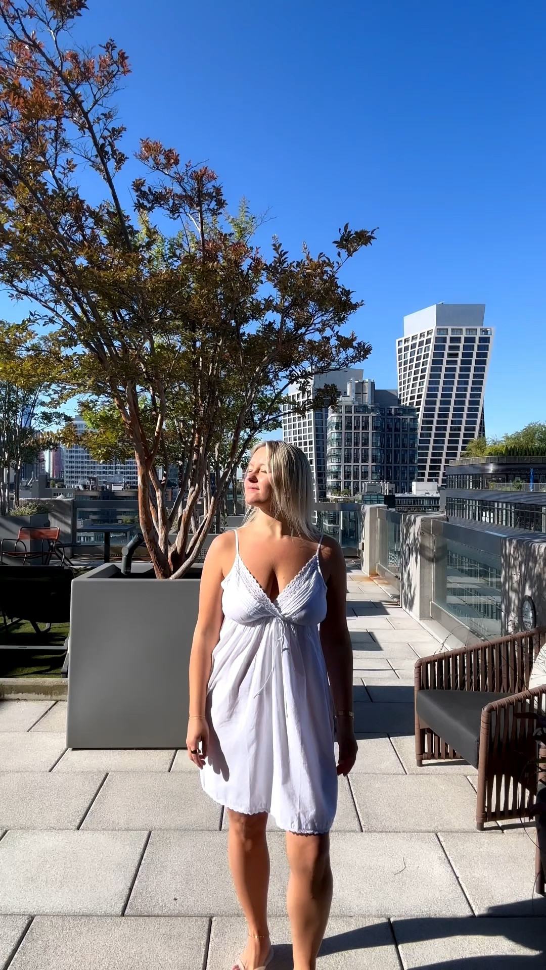 Wearing the Julie nightgown 