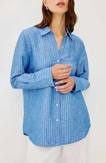 Knox Linen Blend Button-Up Shirt | Nordstrom