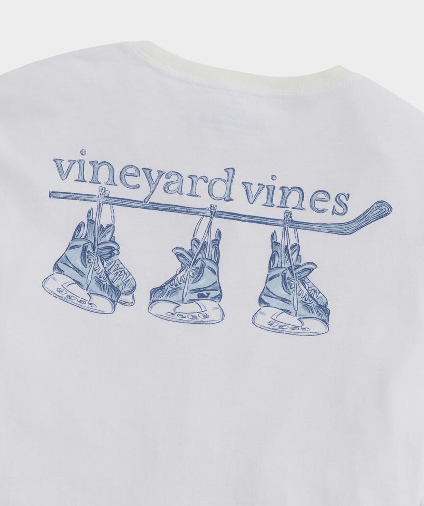 Sketched Hockey Skates Long-Sleeve Pocket Tee | vineyard vines
