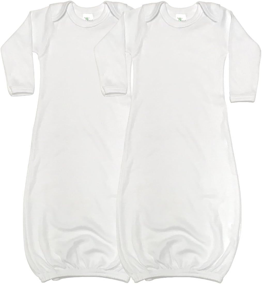 Laughing Giraffe Baby Long Sleeve Sleeper Gowns (Set of 2 -LG3800) White 0-3 months | Amazon (US)