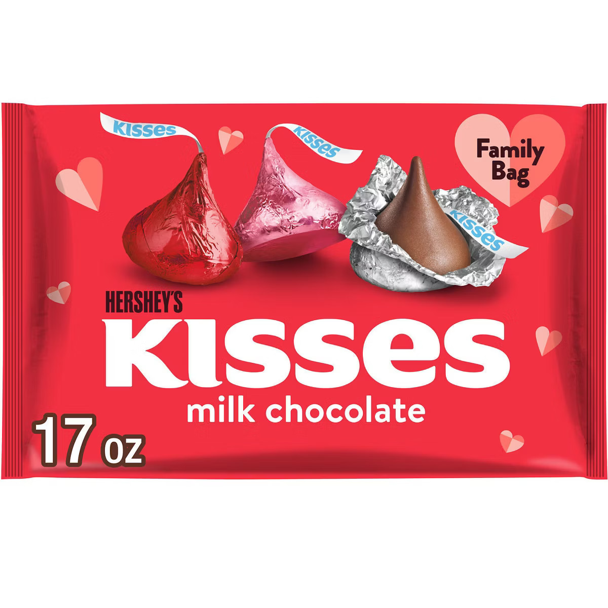 Hershey's Kisses Valentine's Day Milk Chocolate Candy - 17oz | Target