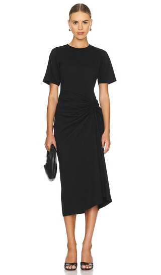 Ruched Front Tie Dress in Black | Revolve Clothing (Global)