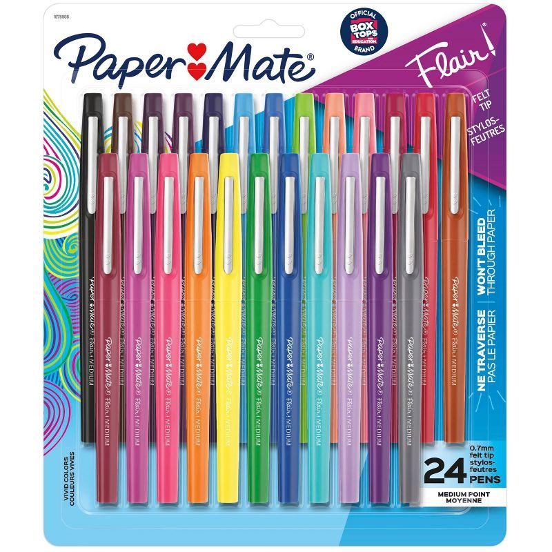 Paper Mate Flair 24pk Felt Pens 0.7mm Medium Tip Multicolored | Target
