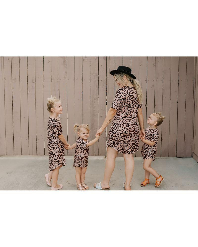 Tatum Tee Shirt Dress - Lady Leopard | Bailey's Blossoms