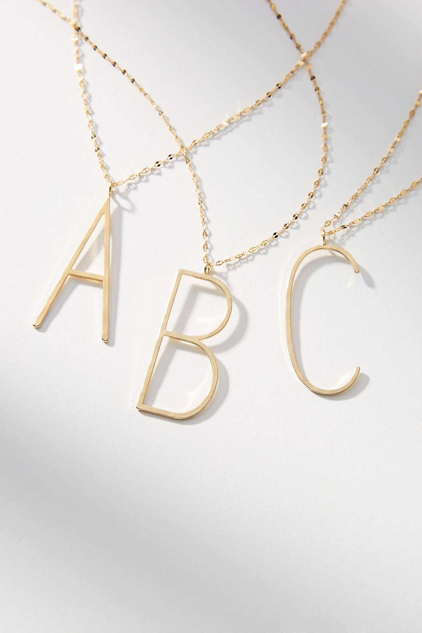 Monogram Block Letter Pendant Necklace | Anthropologie (US)