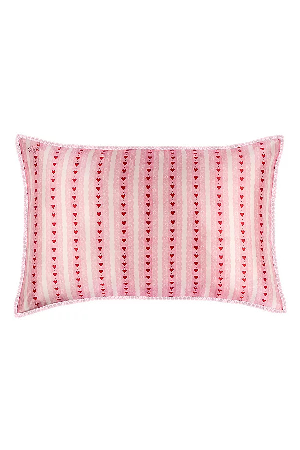 Slip Queen-Sized Patterned Silk Pillowcase in Pink at Urban Outfitters | Urban Outfitters (US and RoW)