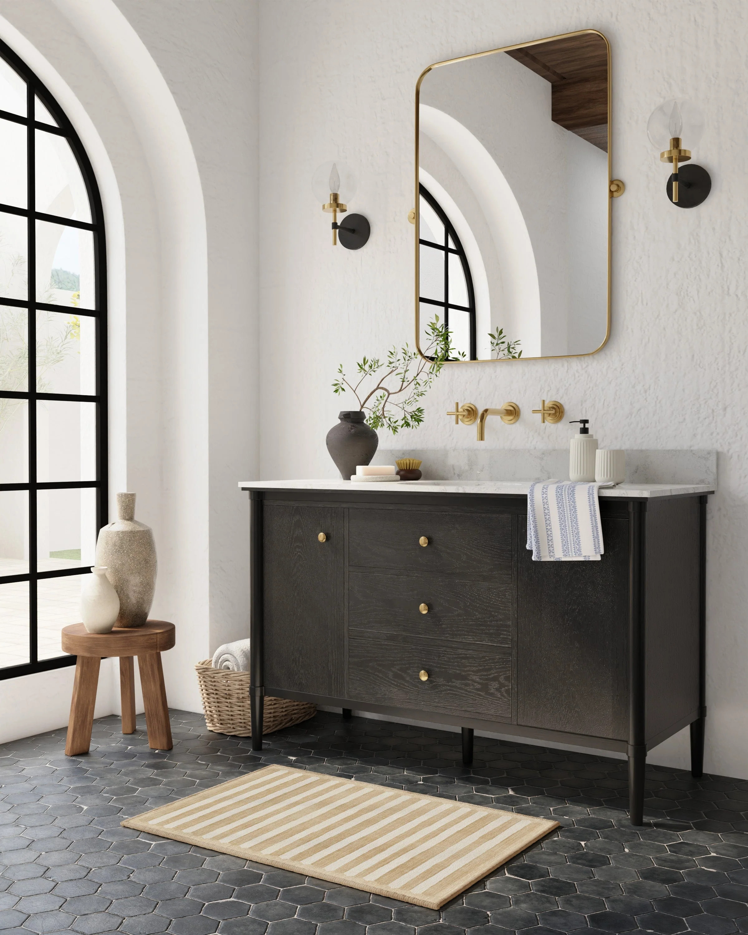 goop Elin Stripe Latte Cream Rug | Ruggable | Ruggable