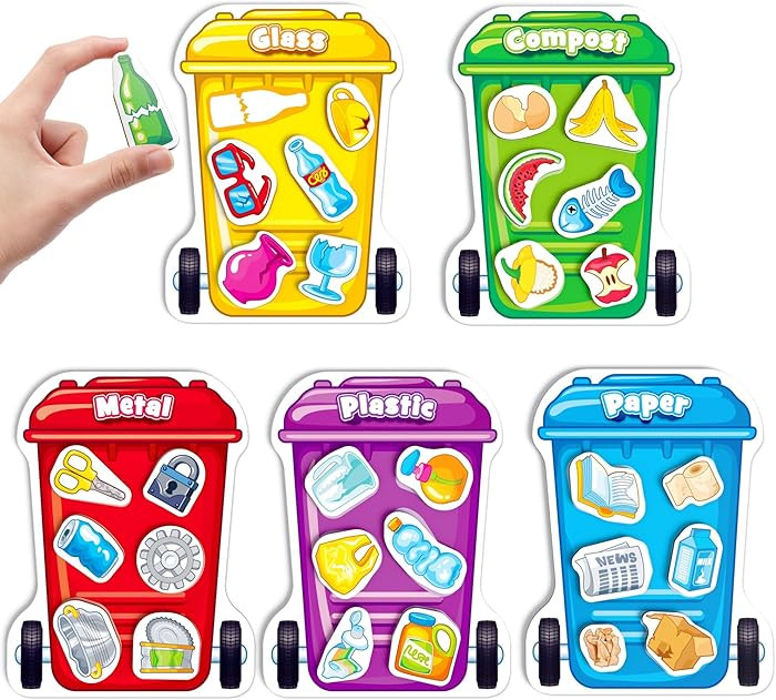 Coogam Montessori Toys for 3 Year Old, Magnetic Garbage Recycling Sorting Toy - Waste Category Cl... | Amazon (US)