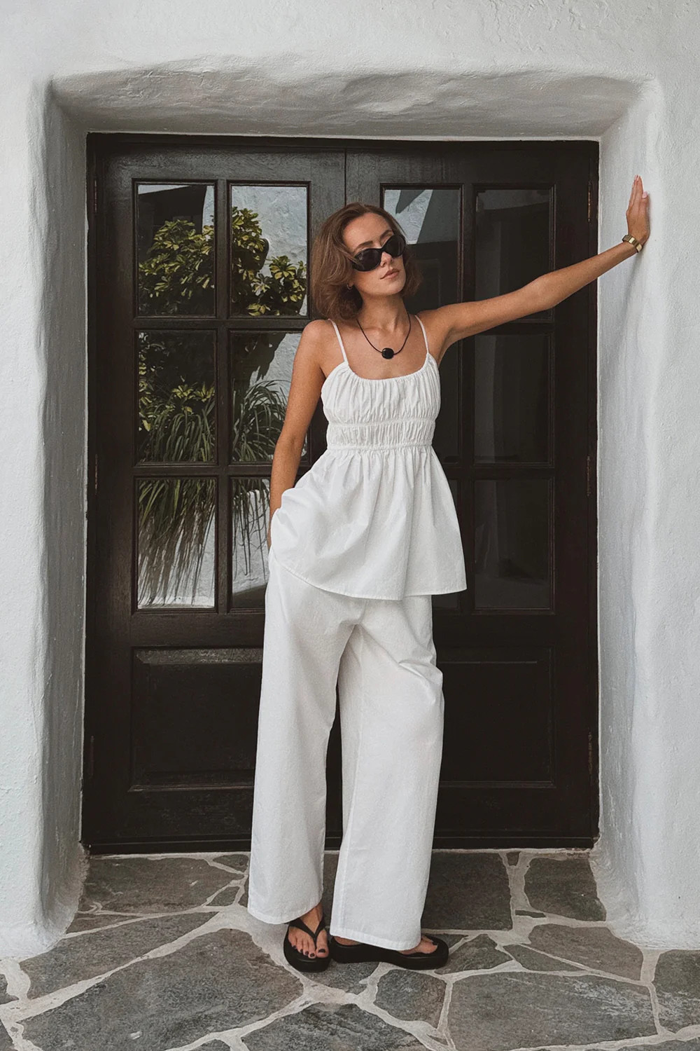 ZAHARA WHITE POPLIN PANT | DISSH