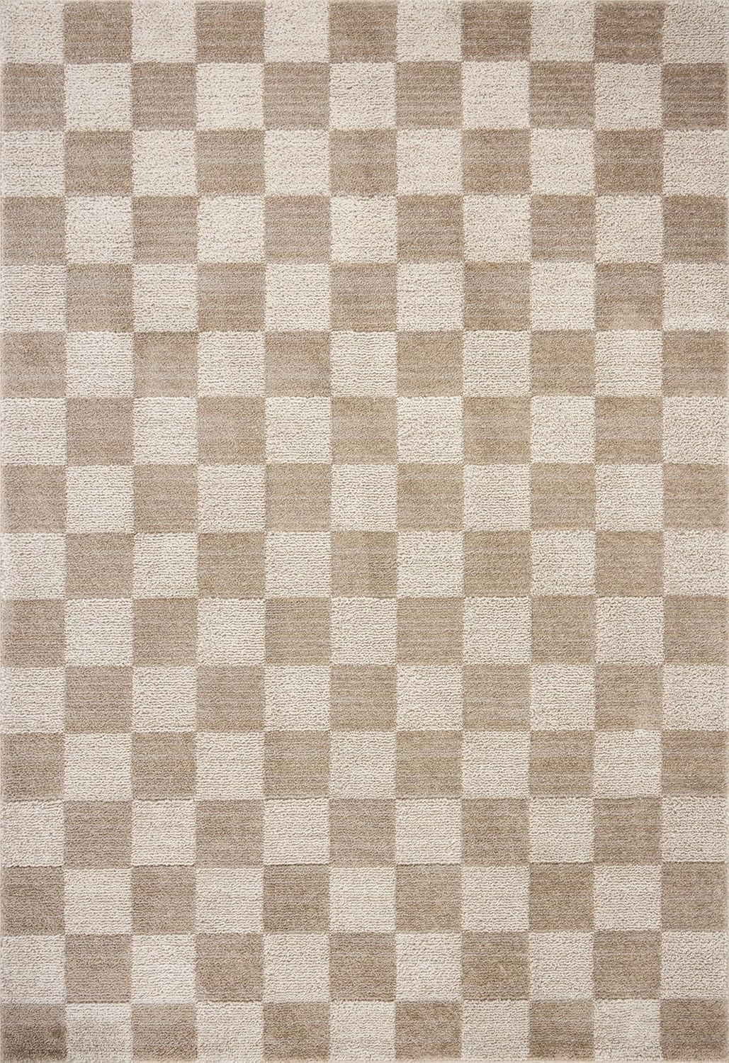Loloi Chris Loves Julia Calvin Collection CLV-01 Pebble/Ivory 7'-10" x 10' Area Rug Checkered Neu... | Amazon (US)