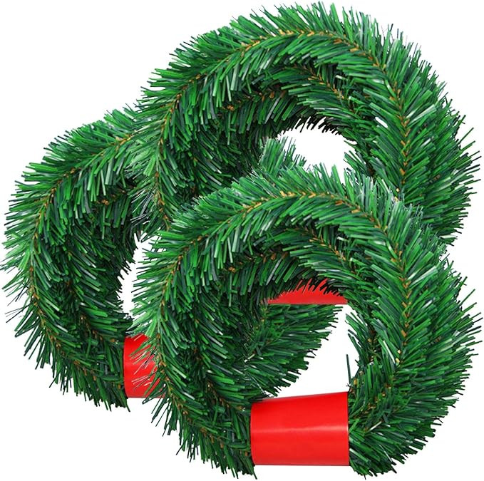 SINGARE 50 Feet Christmas Garland, 3 Strands Artificial Pine Garland Soft Greenery Garland, Suita... | Amazon (US)