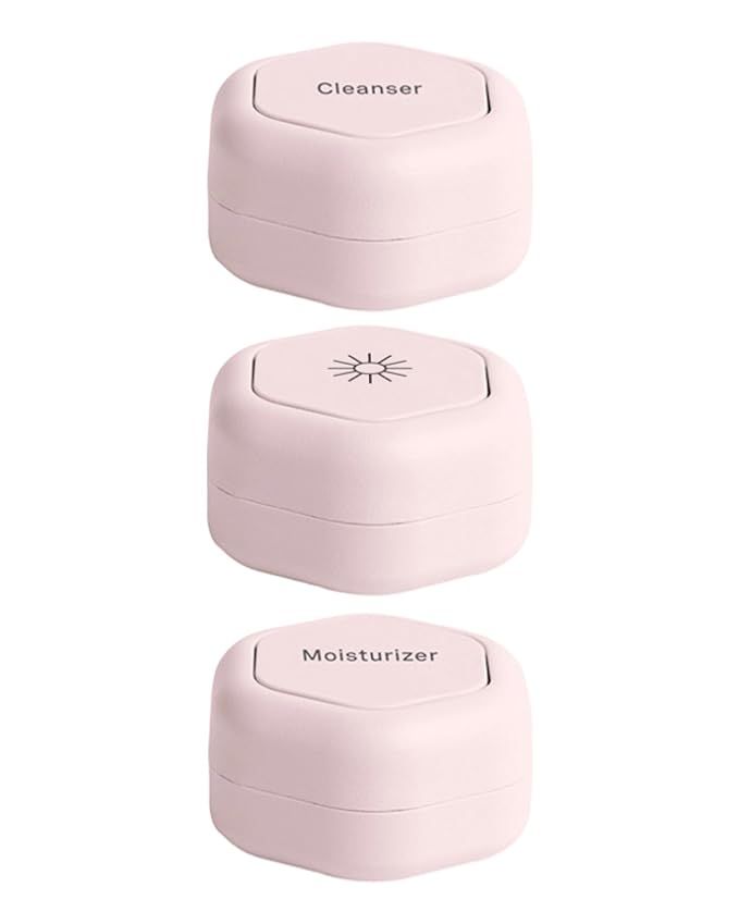 Travel Containers - Skincare Set - Magnetic Travel Capsules - for Facial Cleanser, Moisturizer, S... | Amazon (US)