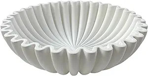 Large Decorative Bowl - White Decorative Bowls for Home Decor - Organic Modern Home Decor Bowl - ... | Amazon (US)