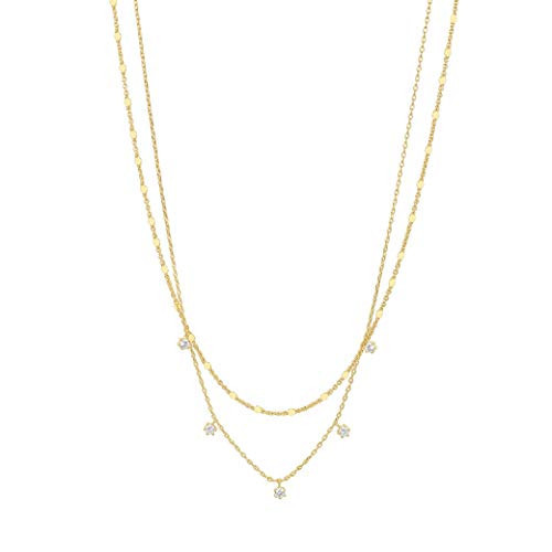 PAVOI 14K Gold Plated Chain Necklace for Women | 3.5x1.4x4.0mm AAA+ Cubic Zirconia | 925 Hypoallergenic 925 Sterling Silver Necklace | Womens Jewelry | Yellow Gold | Amazon (US)