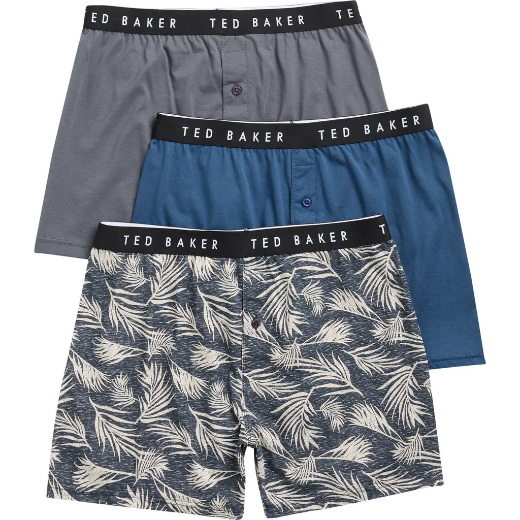 Ted Baker Assorted 3-Pack Knit Boxers in Navy/Grey at Nordstrom Rack, Size X-Large | Nordstrom Rack