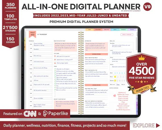 Digital Planner 2022 2023 Mid Year Undated Ipad Goodnotes - Etsy India | Etsy ROW