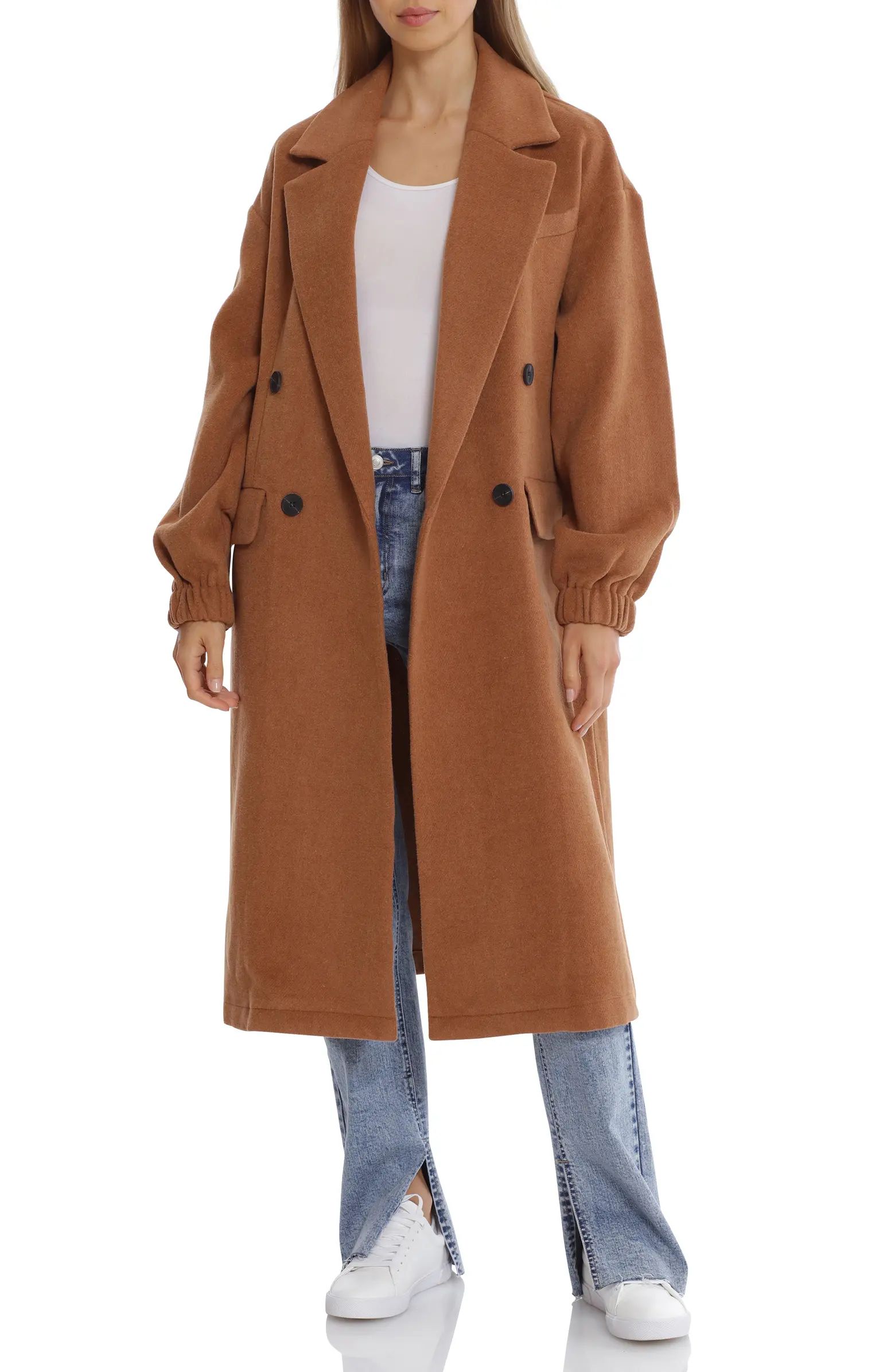 Avec Les Filles Double Breasted Twill Coat | Nordstrom | Nordstrom