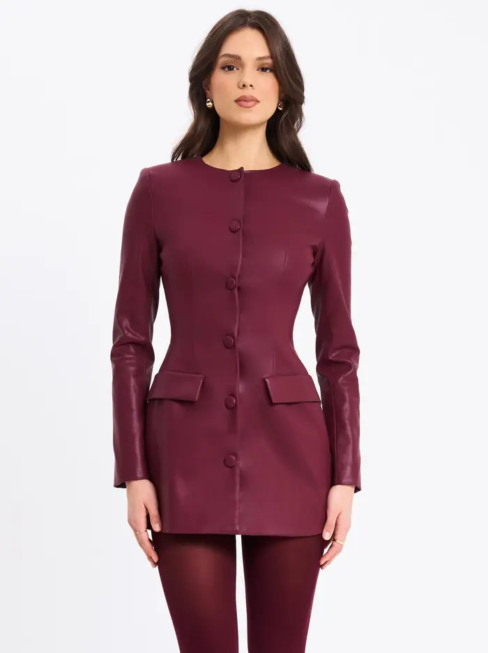 Baila Vegan Leather Blazer Mini Dress | Nordstrom