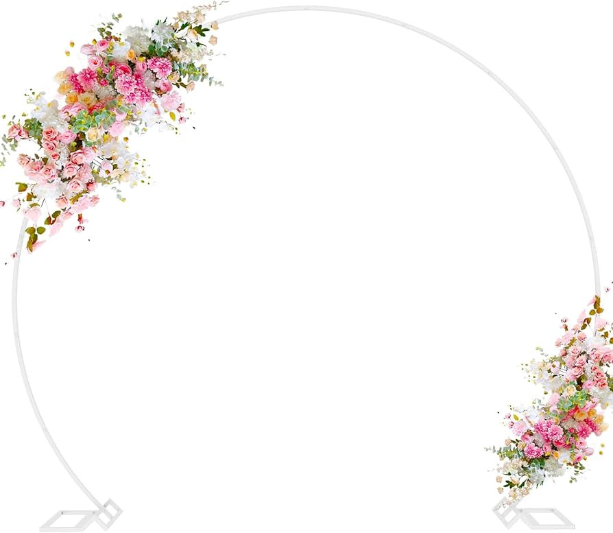 Wokceer Wedding Arch 8FT Round Backdrop Stand Balloon Arch Stand White Circle Balloon Arch Frame ... | Amazon (US)