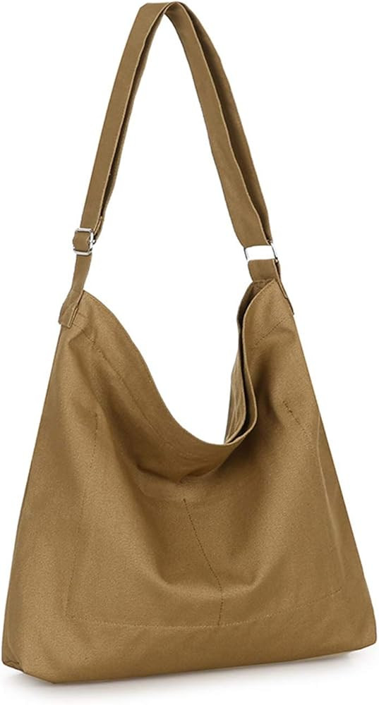 Covelin Women's Retro Large Size Canvas Shoulder Bag Hobo Crossbody Handbag Casual Tote | Amazon (US)