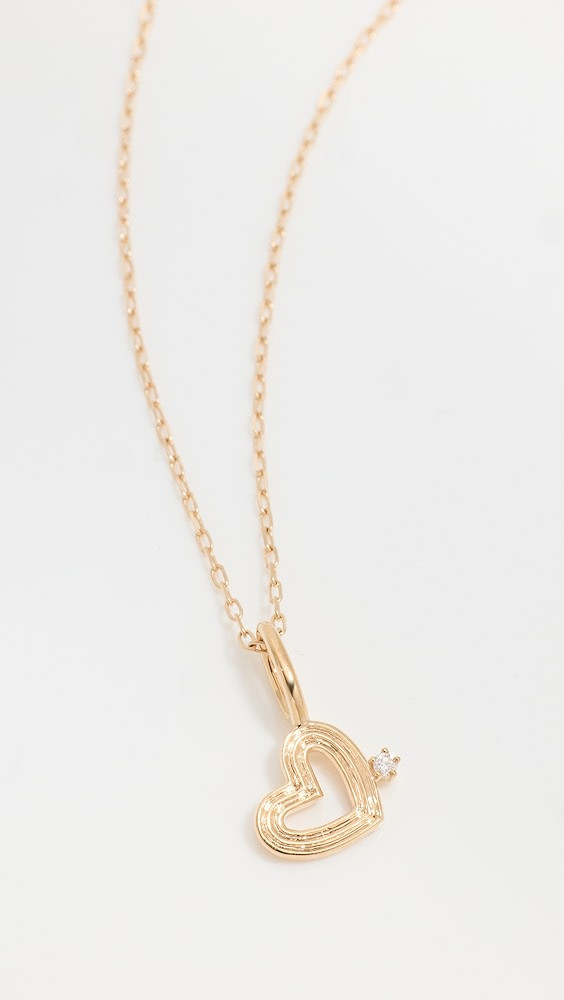 Adina Reyter 14k Groovy Diamond Heart Mini Bead Charm Necklace | Shopbop | Shopbop