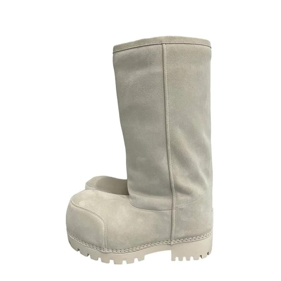 keleimusi Suede Platform Knee High Boots for Women Round Toe Fur Tall Boots Chunky Heel Slip On S... | Amazon (US)