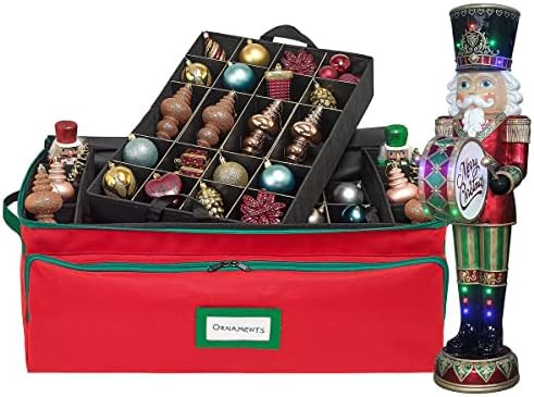Premium Christmas Ornament Storage Box - Hold Up to 72 - 3 Inch Ornaments, + 8 Side Slots for Figuri | Amazon (US)