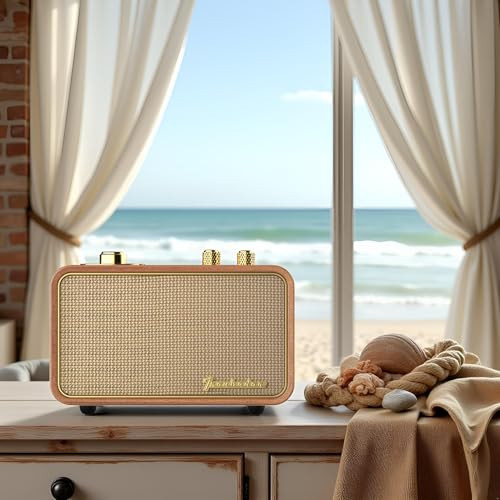 TRENBADER Retro Bluetooth Speaker Vintage Bluetooth Speaker Small Wireless Old Fashion Style, AM/FM Tunning Dial,Electronics for Home, Perfect for Cafe,Restaurant,Vintage Store, Bedroom(Retro Wood) | Amazon (US)