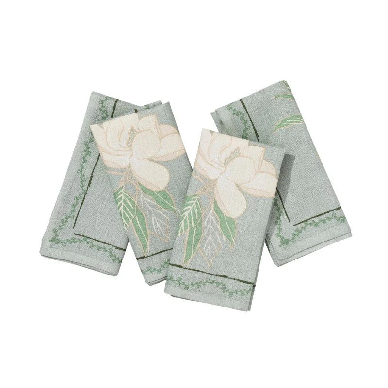 Magnolia Blossom Napkin Set - Herb | Cailini Coastal