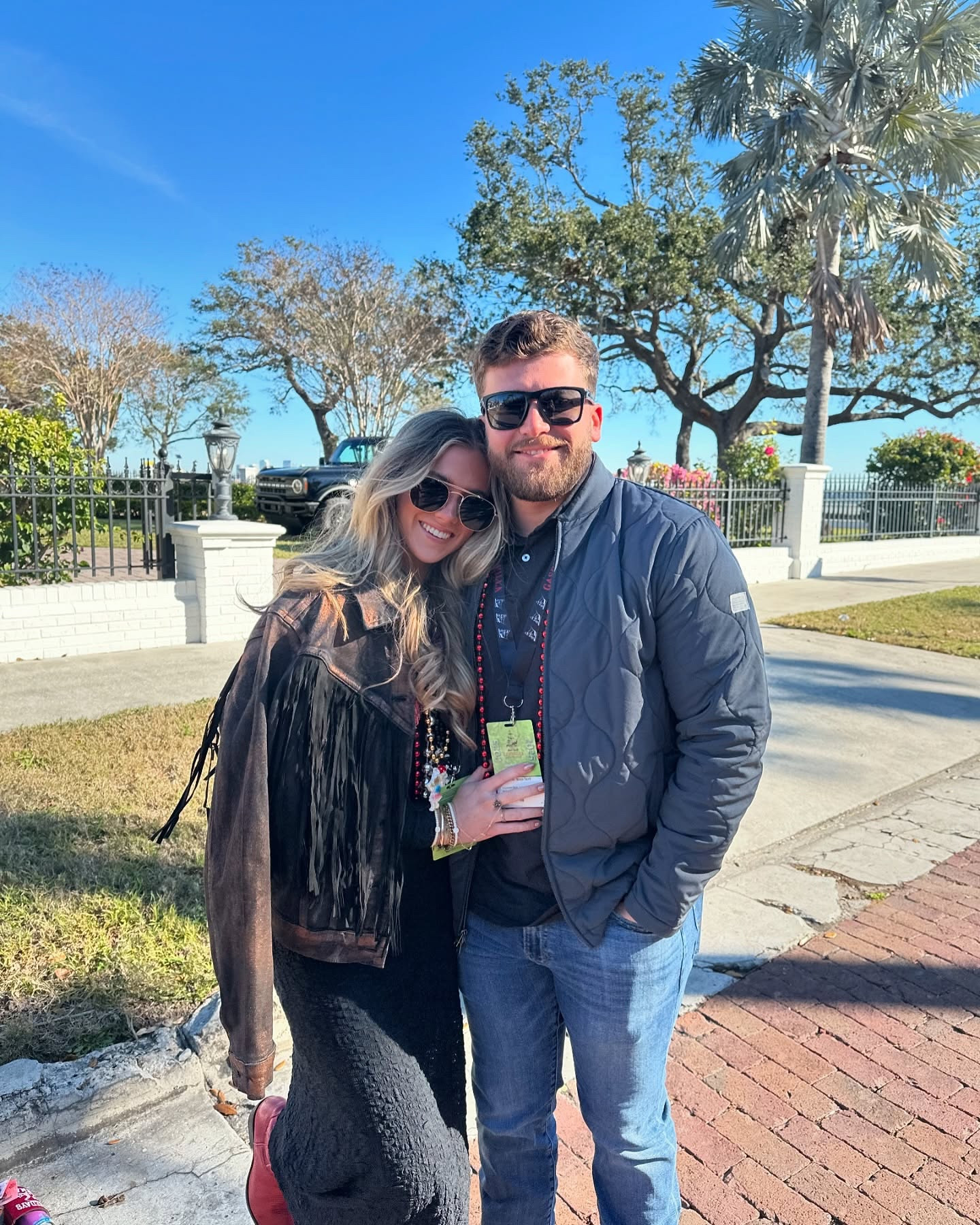 he’s a true Tampa resident now, Gasparilla 2025 📿🏴‍☠️ JOEY’S OUTFIT: Travis Matthew come what may fill zip jacket in size medium with the Peter Millar black polo and rag and bone denim jeans. SLOANES OUTFIT: Gasparilla outfit! It is cold so layers are key wearing a forever 21 floral crochet maxi dress with a long sleeve bodycon tee and fleece lined tights under. Boots are from Idlywind from Boot Barn  

#LTKStyleTip #LTKMens #LTKSeasonal