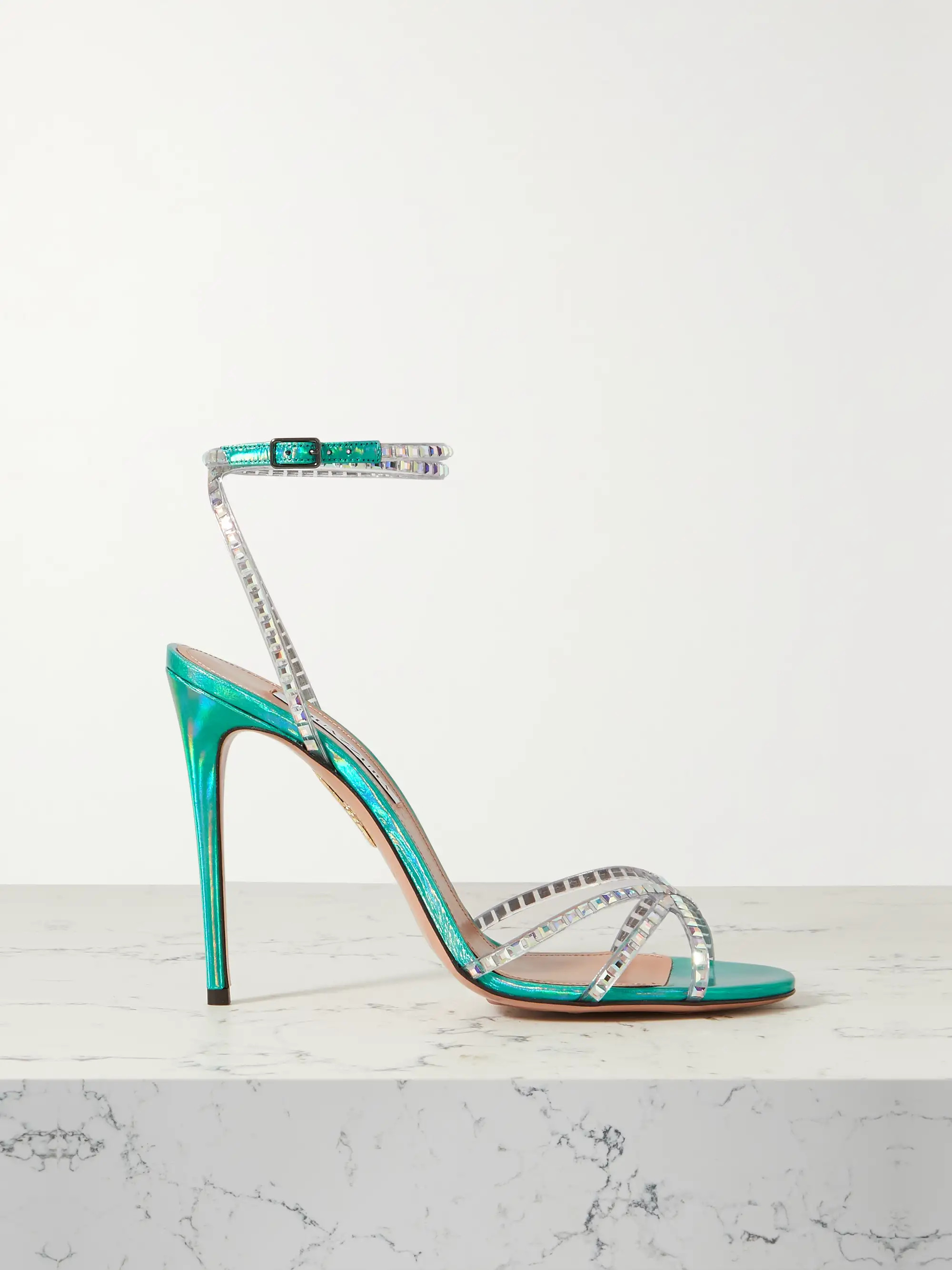 Dance Plexi 105 crystal-embellished PVC sandals | NET-A-PORTER (UK & EU)