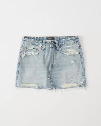 Destroyed Denim Micro Mini Skirt | Abercrombie & Fitch US & UK