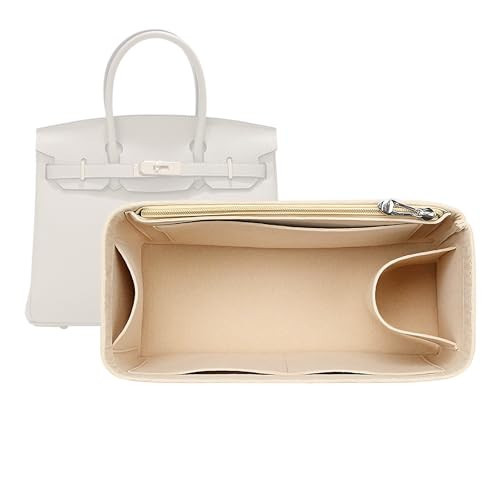 Lckaey Purse Organizer for Hermes birkin 25 bags Felt organizer insert Y013beige-S | Amazon (US)