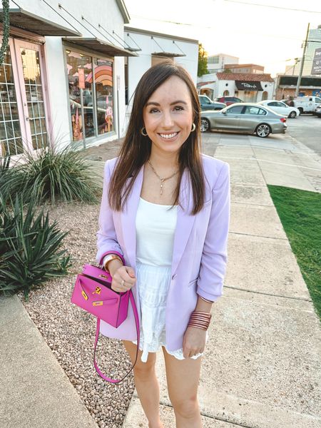 Date night outfit with cinq a lavender sept Khloe blazer (size 2) 

#LTKunder100 #LTKSeasonal #LTKstyletip