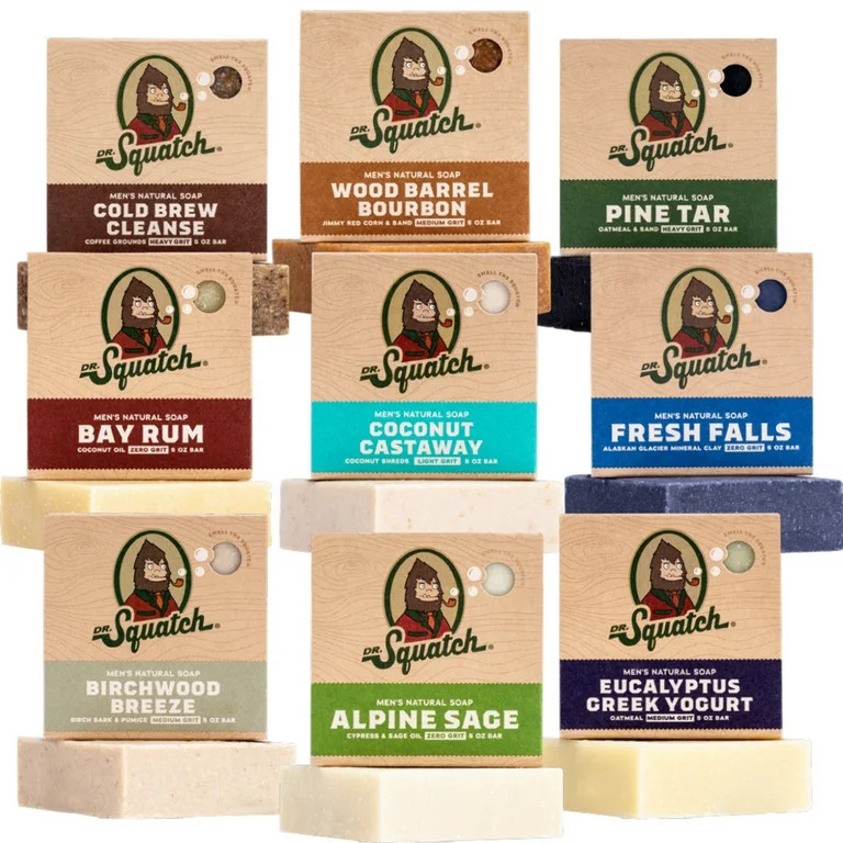 Dr. Squatch Natural Bar Soap for Men Variety Gift Set - Variety Pack (5 oz, 9-Pack) | Walmart (US)