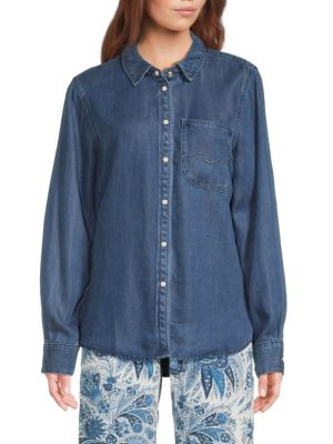 Squiggle Denim Shirt | Saks Fifth Avenue OFF 5TH