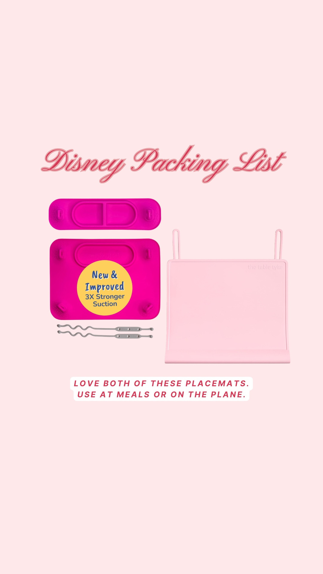 These placemats are perfect for taking baby out to eat! We also use the large pink one on the plane to cover the table tray if needed. 

Traveling to Disney with a baby doesn’t have to be stressful 🤍 sharing my best tips to make it smooth, fun, and actually enjoyable for everyone 🐭✨ from packing smart to tips on how to manage a baby at the Disney parks—these little hacks make the biggest difference for a magical trip with your little one

disney travel tips / disney with baby / disney mom tips / disney baby essentials / diaper bag essentials / baby travel must haves / flying with baby / travel stroller / baby carrier / breastfeeding on the go / baby care center disney / rider swap disney / disney packing list / mom travel hacks / family vacation tips / baby friendly travel / disney world with baby / disneyland with baby / mom life travel / baby schedule on vacation / disney mom outfit / mom essentials

#LTKmomlife #LTKBaby #LTKKids