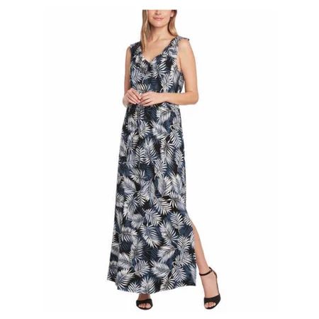 Matty M Ladies Womens Ruffle Front Maxi Dress Palm Print , Black/Blue, XS - NEW | Walmart (US)