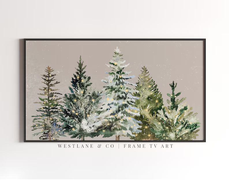 Samsung Frame TV Art Country Christmas Tree Winter Holiday - Etsy | Etsy (US)