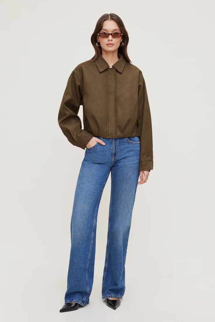 Balloon Faux Suede Jacket | Dynamite Clothing