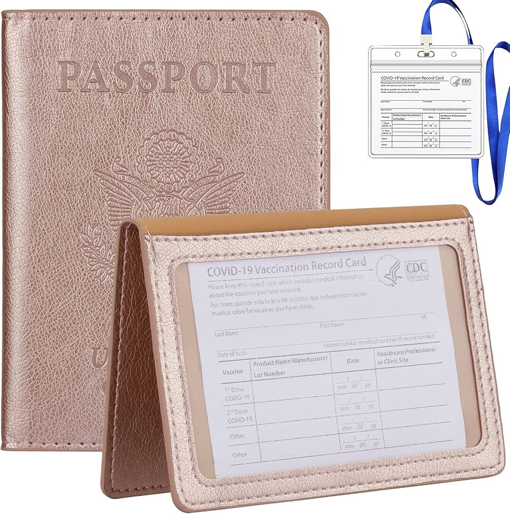 TIGARI Passport and Vaccine Card Holder Combo, PU Leather Passport Holder with Vaccine Card Slot,... | Amazon (US)