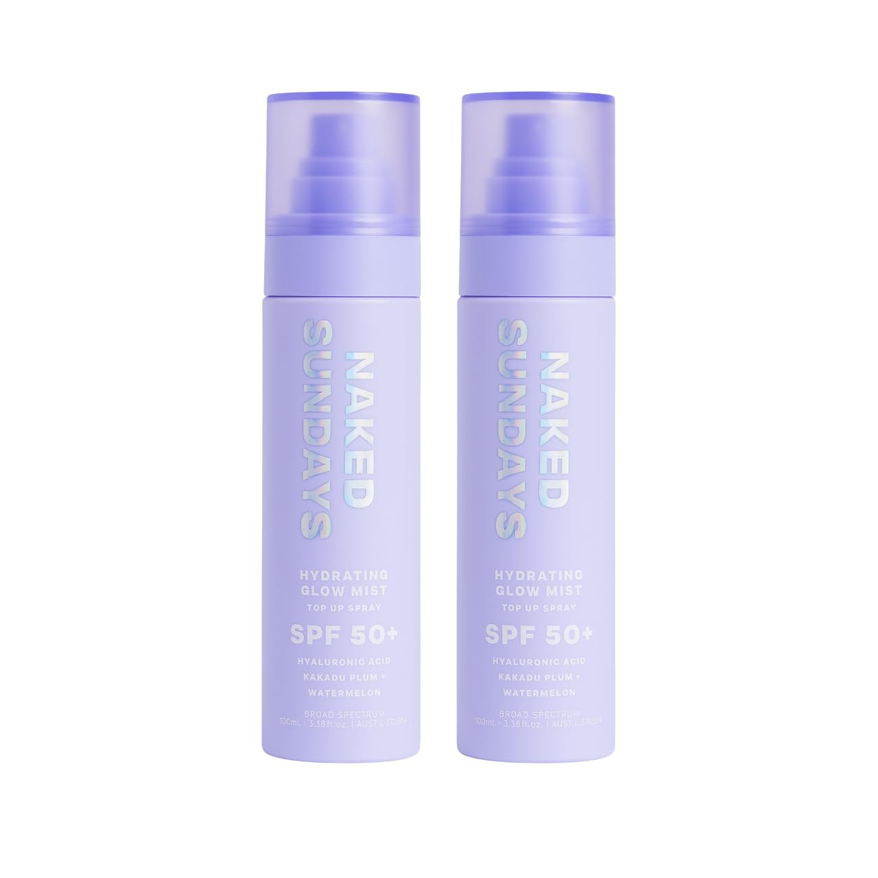 Naked Sundays Hydrating Glow Sunscreen Mist SPF50 Spray, 2pack 75ml | Amazon (US)