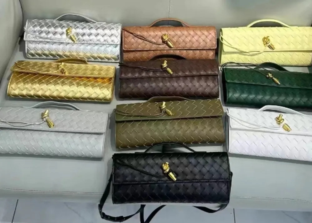 2024 Real Leather Long Clutch Andiamo With Handle Intrecciato Cow Women Bags Purses And Handbag F... | DHGate