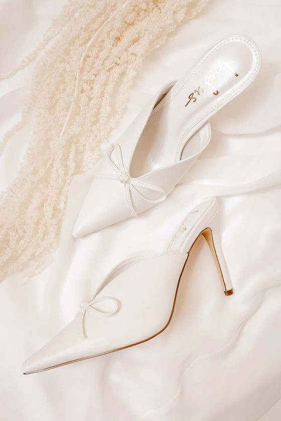 Fletch White Pointed-Toe Mules | Lulus (US)