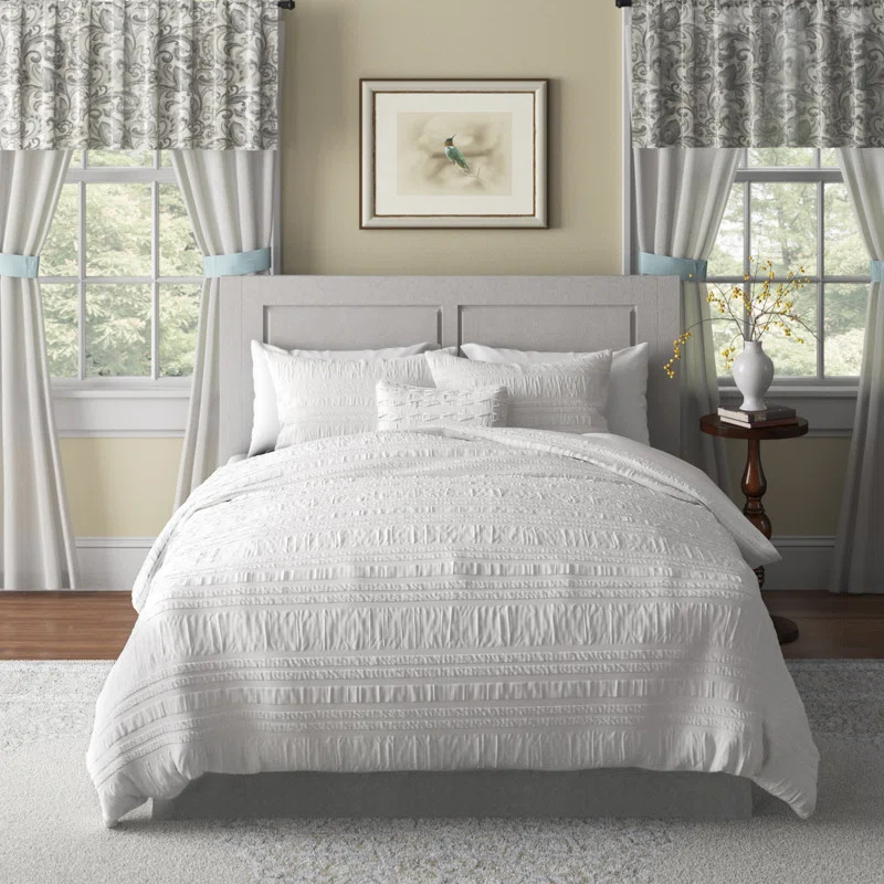 Hirano White Standard Cotton 200 TC 4 Piece Duvet Cover Set | Wayfair North America